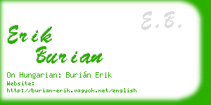 erik burian business card